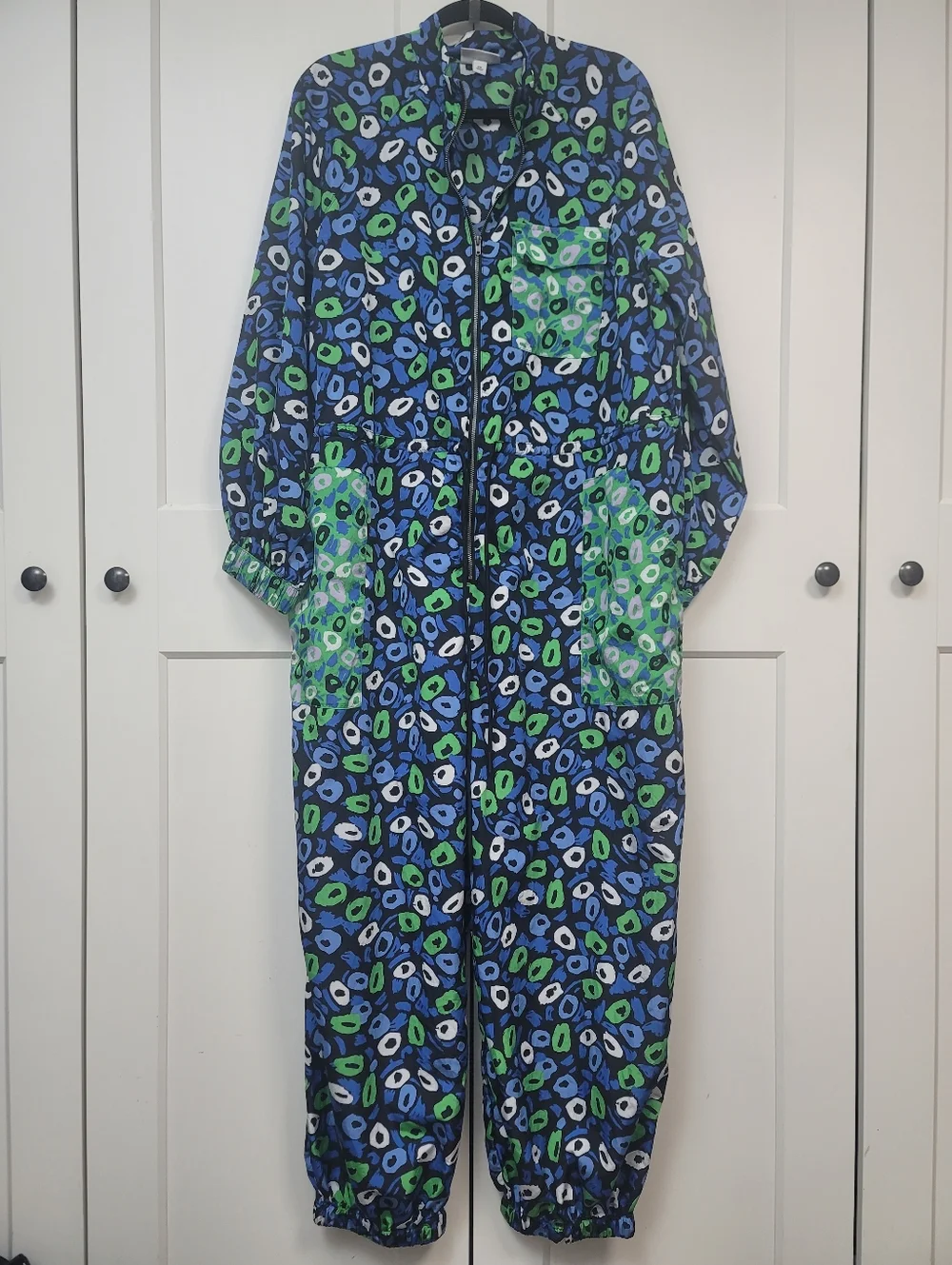 DVF x Target Nylon Jazz Dot Jumpsuit | Blue Green Sporty Chic XXL - Picture 1 of 8